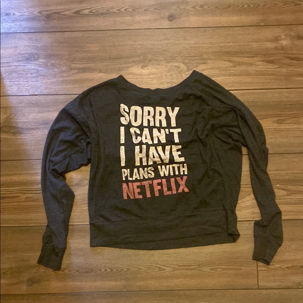 Netflix Graphic Women's Black Top